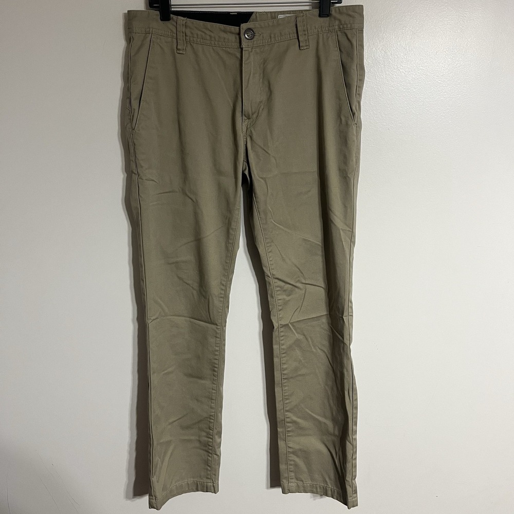 Volcom True To This Slim Straight Brown Khaki Pants Men's Size 32